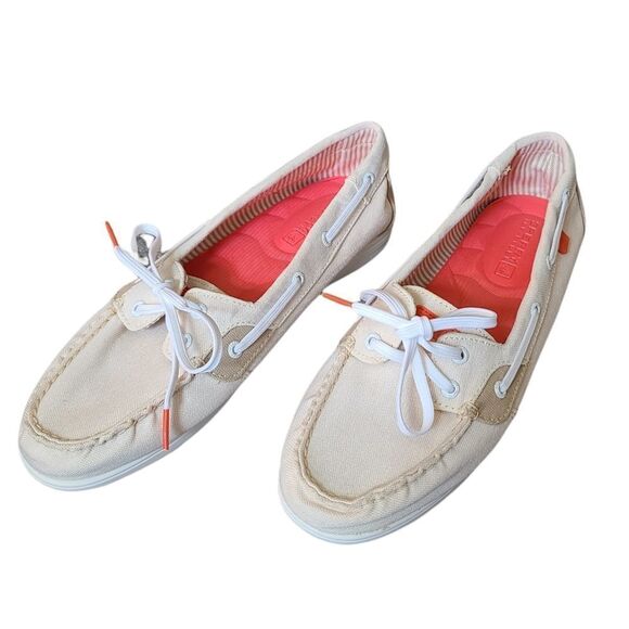 SPERRY TOP-SIDER SHORE-SIDER CANVAS IVORY 10M - Picture 1 of 9